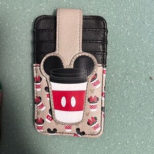 Mickey Mouse Coffee Cup Card Holder - Black and Beige